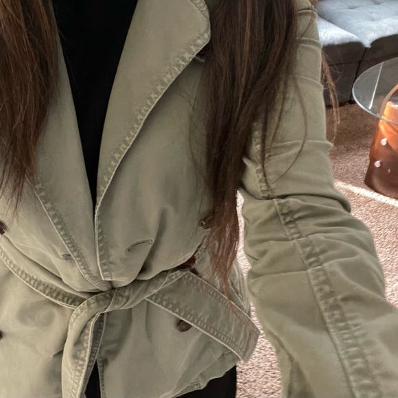 Abercrombie & Fitch Green Trench Jacket - Picture 5 of 6
